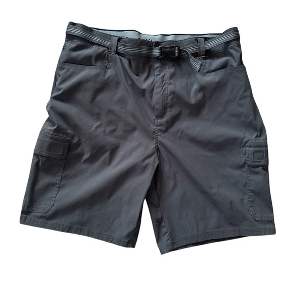 Orvis Mens Size 40 Voyager Tech Outdoor Belted Cargo Shorts Nylon Stretch Gray - Picture 1 of 6